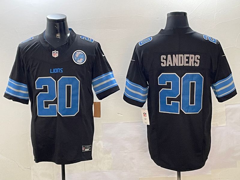 Men Detroit Lions 20 Sanders Black three generations 2024 Nike Limited NFL Jersey style 2